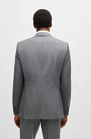 Slim-fit suit checked wool