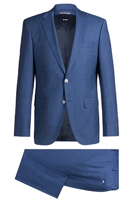 Slim-fit suit micro-patterned wool