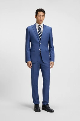 Slim-fit suit micro-patterned wool