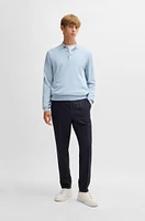 Slim-fit trousers micro-patterned virgin wool