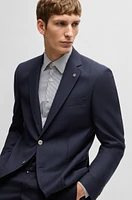 Regular-fit suit jacket micro-patterned virgin wool