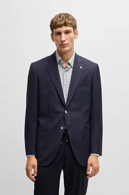 Regular-fit suit jacket micro-patterned virgin wool