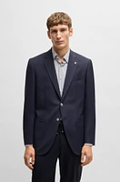 Regular-fit suit jacket micro-patterned virgin wool