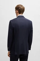 Regular-fit suit jacket micro-patterned virgin wool