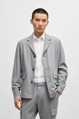 Relaxed-fit jacket bonded stretch fabric