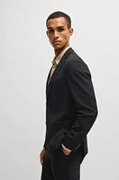 BOSS - Slim-fit jacket washable stretch fabric Black