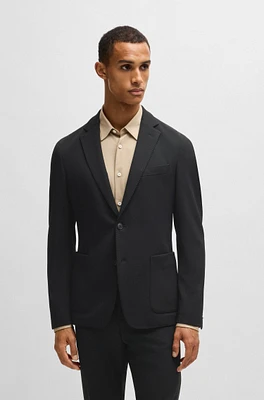 BOSS - Slim-fit jacket washable stretch fabric Black