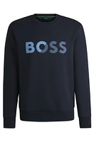 BOSS - Regular-fit sweatshirt with logo print Dark Blue