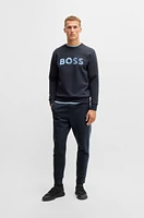 BOSS - Regular-fit sweatshirt with logo print Dark Blue