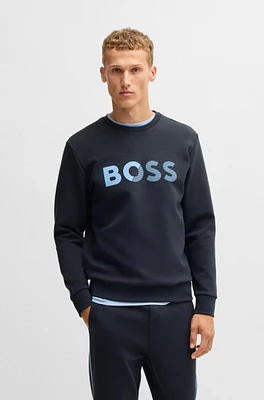 BOSS - Regular-fit sweatshirt with logo print Dark Blue