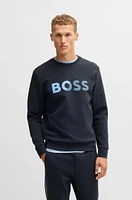 BOSS - Regular-fit sweatshirt with logo print Dark Blue