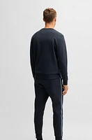 BOSS - Regular-fit sweatshirt with logo print Dark Blue