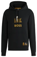 BOSS x NFL stretch hoodie with gold-tone artwork