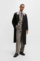 Wool coat with peak lapels