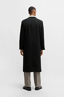 Wool coat with peak lapels