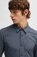 Slim-fit shirt printed performance-stretch jersey