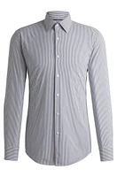 Slim-fit shirt striped performance-stretch fabric