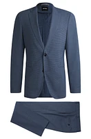 Slim-fit suit patterned stretch cloth