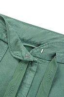 BOSS - Regular-fit trousers with paperbag waist Light Green