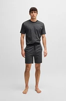 Interlock-cotton pajama shorts with monogram print