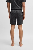 Interlock-cotton pajama shorts with monogram print