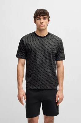 Interlock-cotton pajama T-shirt with Double B monogram print