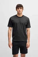 Interlock-cotton pajama T-shirt with Double B monogram print