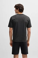 Interlock-cotton pajama T-shirt with Double B monogram print