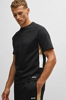 Cotton-terry T-shirt with contrast side panels