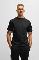 Cotton-terry T-shirt with contrast side panels