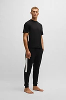 Cotton-terry tracksuit bottoms with contrast side panels