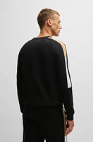 Regular-fit sweatshirt cotton terry with contrast panels