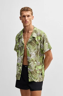 Regular-fit beach shirt with all-over print