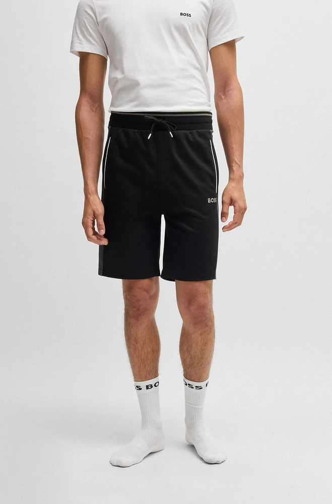 BOSS - Shorts with contrast piping Black