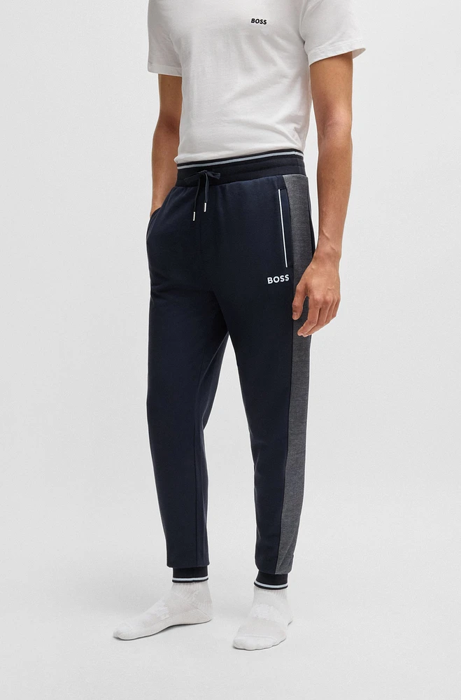 BOSS - Tracksuit bottoms with contrast piping Dark Blue