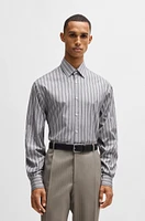 Regular-fit shirt striped cotton