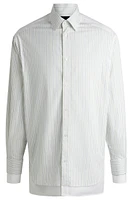 Regular-fit shirt striped cotton with layered effect