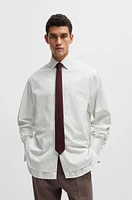 Regular-fit shirt striped cotton with layered effect