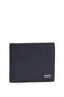 Structured wallet with silver-tone logo