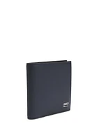 Structured wallet with silver-tone logo