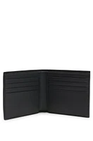 Structured wallet with silver-tone logo