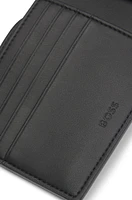 Structured wallet with silver-tone logo