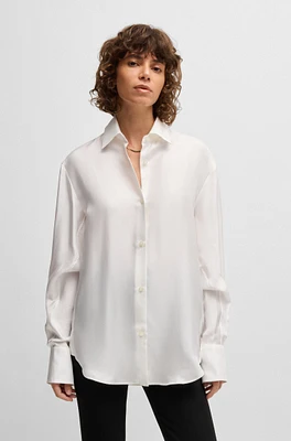 BOSS - Relaxed-fit blouse silk twill White