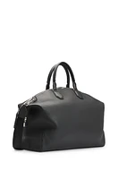 Grained-leather holdall with detachable metal padlock