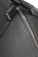 Grained-leather holdall with detachable metal padlock