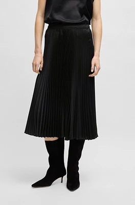 BOSS - Plissé skirt with micro print Black