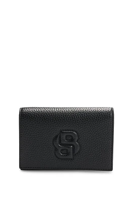 BOSS - Grained small wallet with Double B monogram