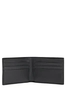 Grained faux-leather wallet with logo and signature stripe