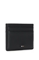 BOSS - Grained faux-leather card holder with signature details - Black