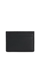 BOSS - Grained faux-leather card holder with signature details - Black